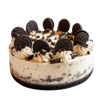 Freshly baked cookies and cream cheesecake isolated on transparent background png