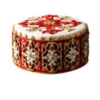 Decorated Christmas fondant cake isolated on transparent background png