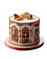 versierd Kerstmis fondant taart geïsoleerd Aan transparant achtergrond png