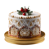 versierd Kerstmis fondant taart geïsoleerd Aan transparant achtergrond png