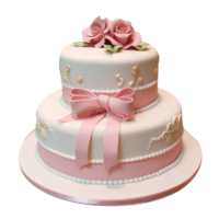 Decorated fondant cake isolated on transparent background png