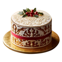 décoré Noël fondant gâteau isolé sur transparent Contexte png