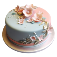 Decorated fondant cake isolated on transparent background png