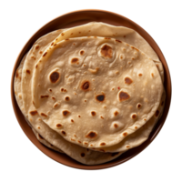 Flat bread stack isolated on transparent background png