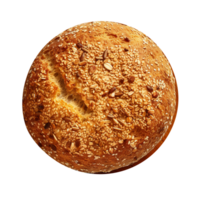 Freshly baked round bread loaf isolated on transparent background png