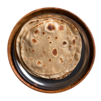 Stack of fresh flat breads isolated on transparent background png