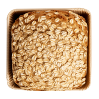 Freshly baked oat meal bread loaf isolated on transparent background png