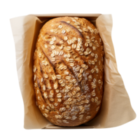 Freshly baked oat meal bread loaf isolated on transparent background png