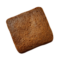 Freshly baked dark brown bread loaf isolated on transparent background png