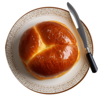 Stylish baked bun isolated on transparent background png