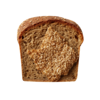 Freshly baked bread loaf slice isolated on transparent background png