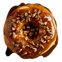 Freshly baked caramel glazed bread loaf on transparent background png