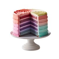 delicioso ombre decorado bolo isolado em transparente fundo png