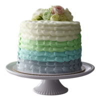 Delicious ombre decorated cake isolated on transparent background png