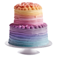 Delicious ombre decorated cake isolated on transparent background png