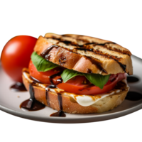 Delicious caprese sandwich isolated on transparent background png