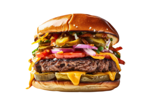 Delicious fajita burger isolated on transparent background png
