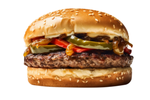 Delicious fajita burger isolated on transparent background png