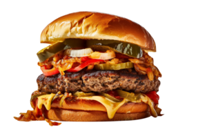heerlijk fajita hamburger geïsoleerd Aan transparant achtergrond png