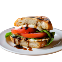 Delicious caprese sandwich isolated on transparent background png