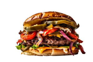 heerlijk fajita hamburger geïsoleerd Aan transparant achtergrond png