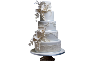 délicieux décoré mariage fondant gâteau sur transparent Contexte png