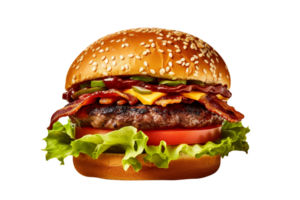 Delicious BLT burger isolated on transparent background png