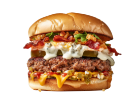 Delicious jalapeno burger isolated on transparent background png