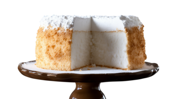 Delicious angel food cake isolated on transparent background png