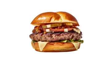 Delicious gourmet burger isolated on transparent background png