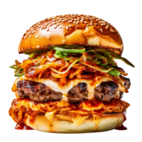 delicioso kimchi hamburguesa aislado en transparente antecedentes png