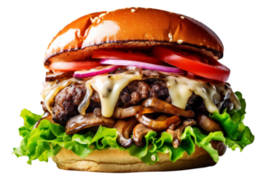 heerlijk paddestoel Zwitsers hamburger geïsoleerd Aan transparant achtergrond png