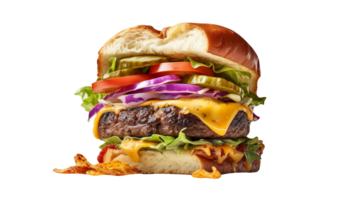 Delicious gourmet burger isolated on transparent background png