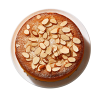 Delicious almonds cake isolated on transparent background png
