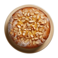 Delicious almonds cake isolated on transparent background png