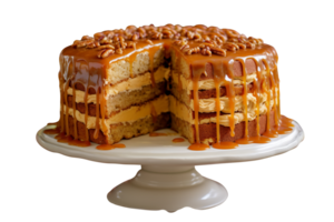 délicieux caramel Pomme gâteau isolé sur transparent Contexte png