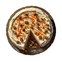 Delicious carrot cake isolated on transparent background png