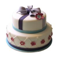Delicious decorated fondant cake on transparent background png