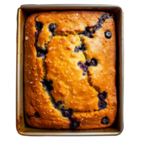 Freshly baked blueberry bread loaf isolated on transparent background png