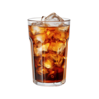 Close up shot of iced americano drink. ai generated png