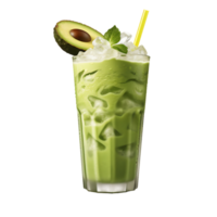 Closeup shot of an avocado drink juice and smoothie, perfect for drink catalog. ai generated png