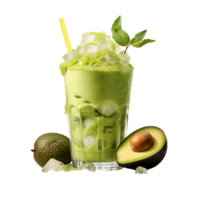 detailopname schot van een avocado drinken sap en smoothie, perfect voor drinken catalogus. ai gegenereerd png