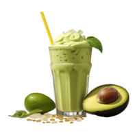 Closeup shot of an avocado drink juice and smoothie, perfect for drink catalog. ai generated png