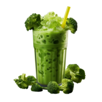 healthy broccoli smoothie. perfect for drink catalog. ai generated png