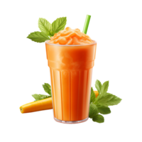 healthy carrot smoothie. perfect for drink catalog. ai generated png