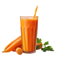 healthy carrot smoothie. perfect for drink catalog. ai generated png