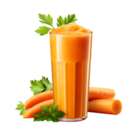 healthy carrot smoothie. perfect for drink catalog. ai generated png