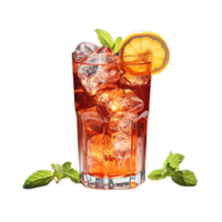 Summer cocktail with ice. perfect for drink catalog. ai generated png