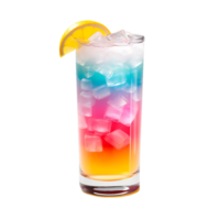 Summer cocktail rainbow paradise with ice. perfect for drink catalog png