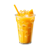 Iced Mango Milkshake Juice Drink. Perfect For Drink Catalog. ai generated png